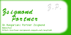 zsigmond portner business card